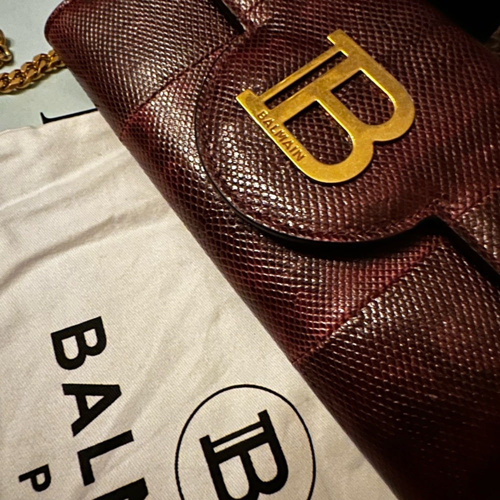 Balmain Genuine Snakeskin Wallet on Chain (Removable Chain) MSRP $1420